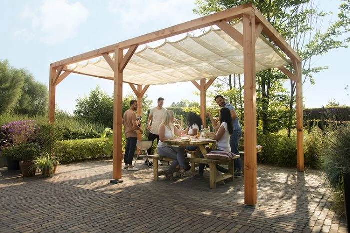 Harmonicadoek 290 x 400 cm Gebroken Wit - Afbeelding 5